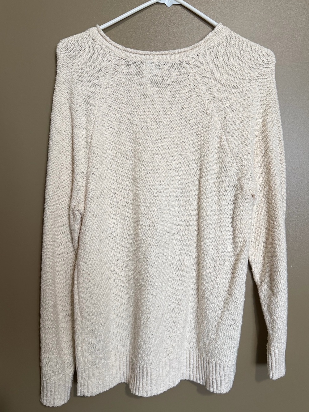 L.L. Bean 100% Cotton Cream Lightweight Crewneck Women's Knit Sweater - Picture 4 of 4